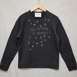 jimi roos The Future Is Female Embroidered Sweatshirt Sz S Italy Made Boutique